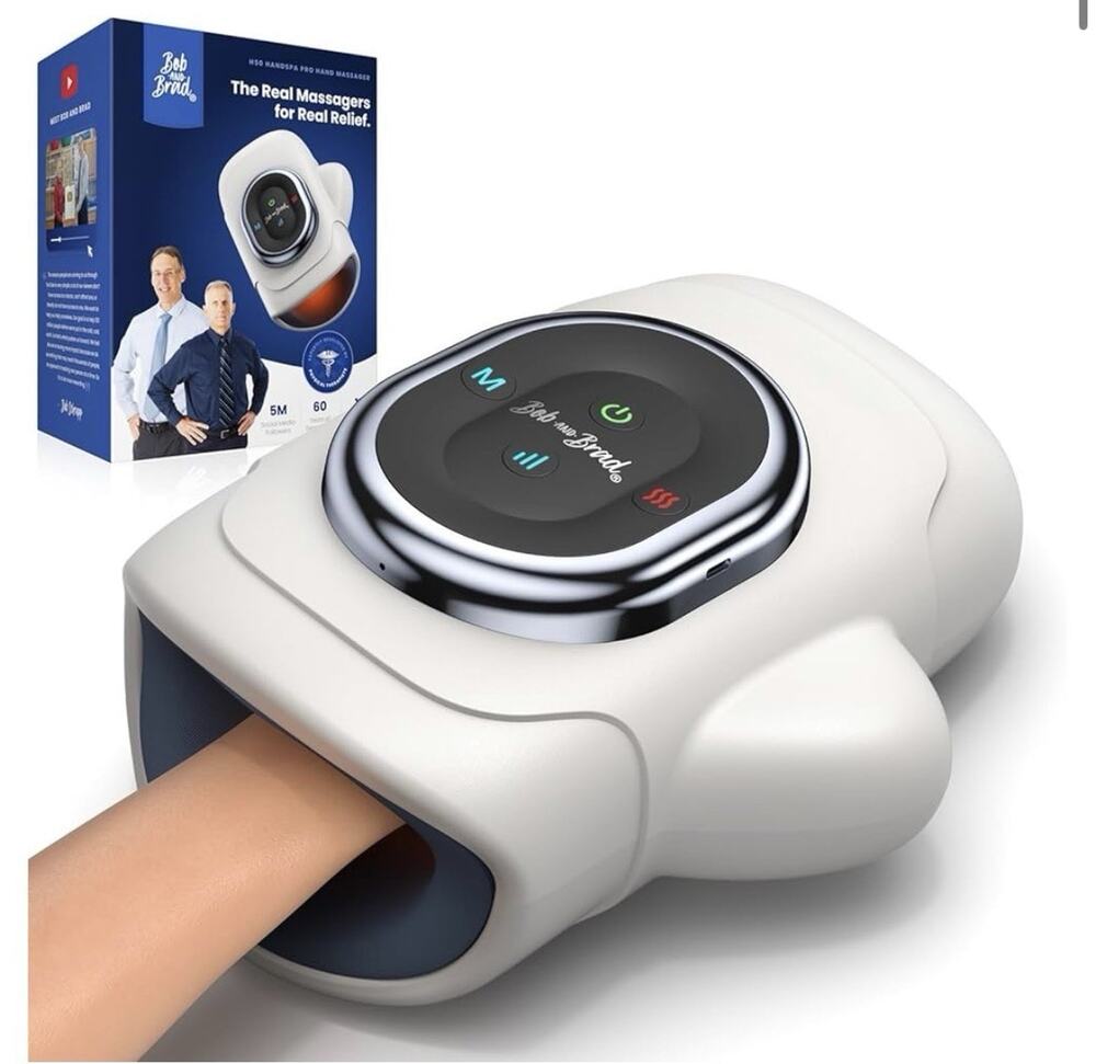 Bob and Brad H50 Cordless Hand Massager Heat Compression USB-C White FSA-HSA